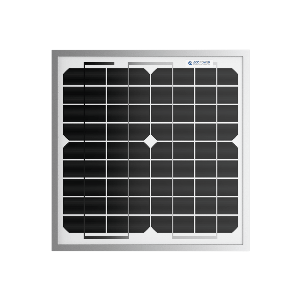 10 Watt 12 Volt Monocrystalline Solar Panel - The Chrome Cart