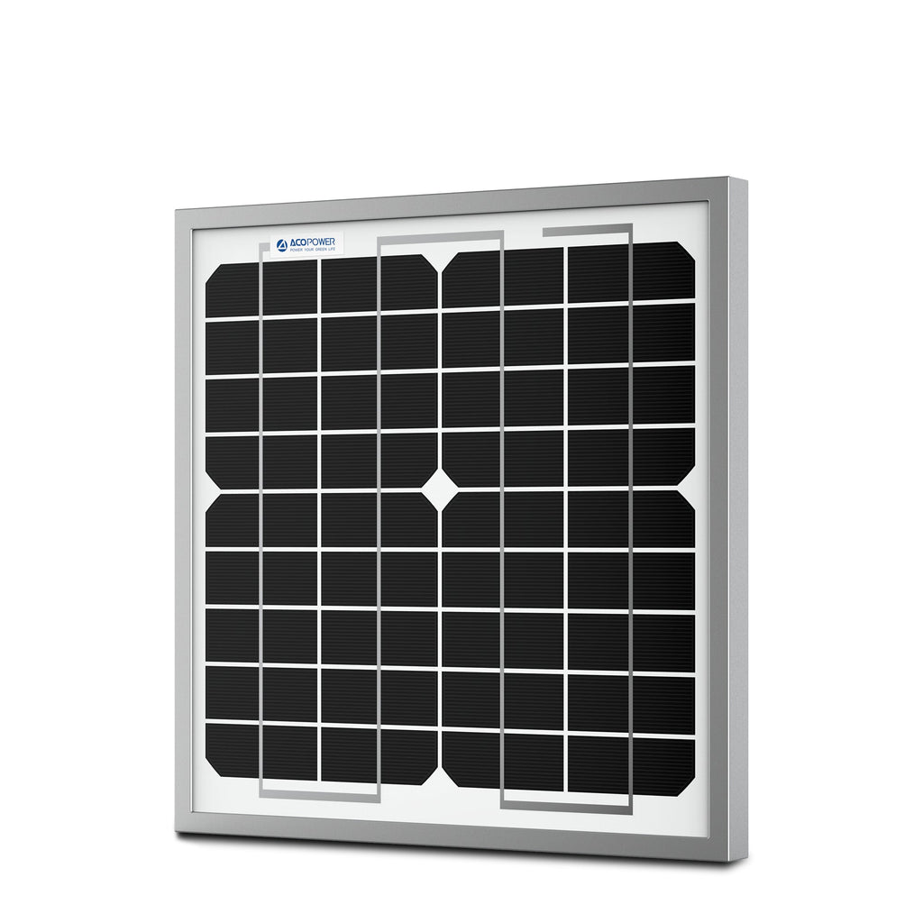 10 Watt 12 Volt Monocrystalline Solar Panel - The Chrome Cart