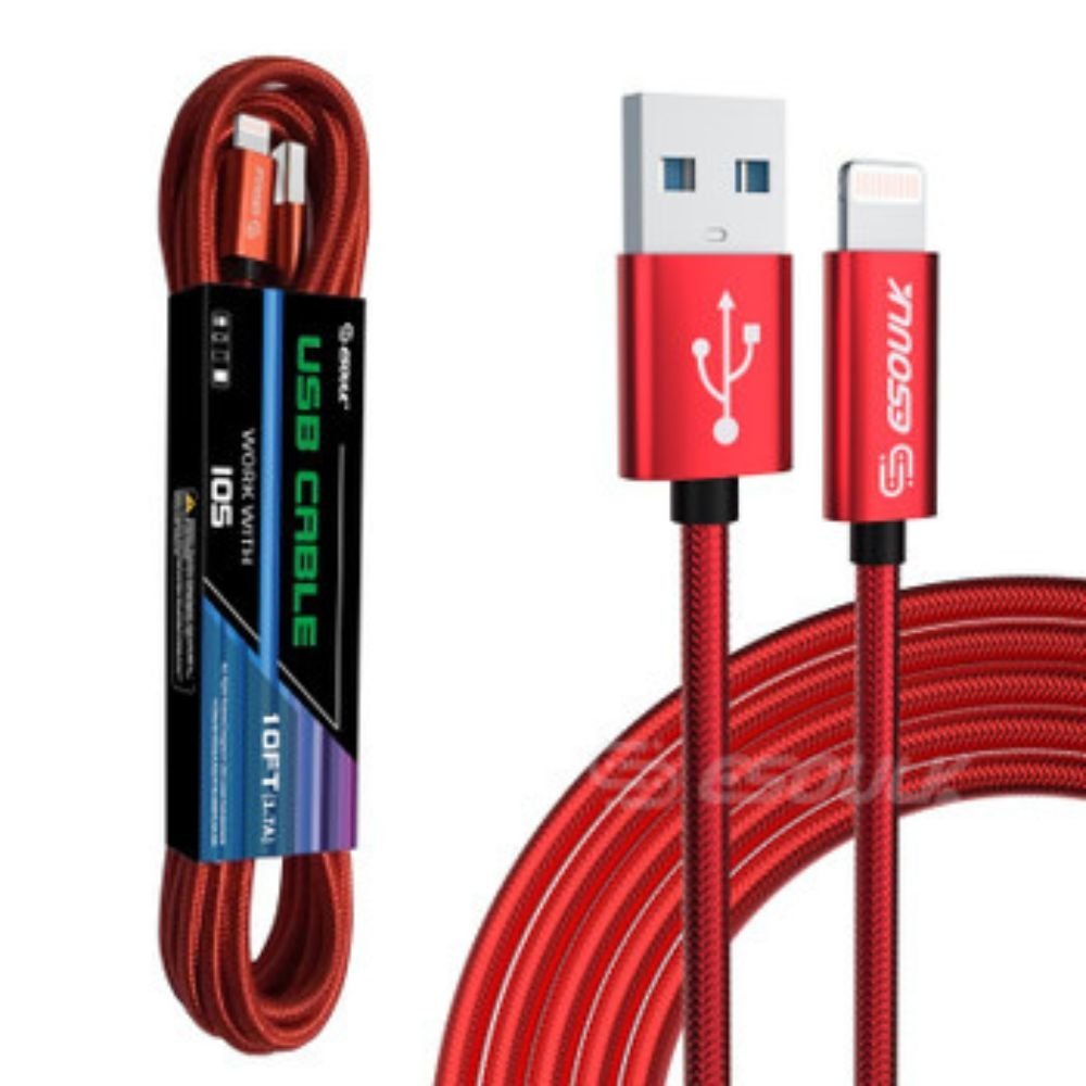 10FT USB Cable For IPhone XS/XR/XS MAX 1.7A - The Chrome Cart