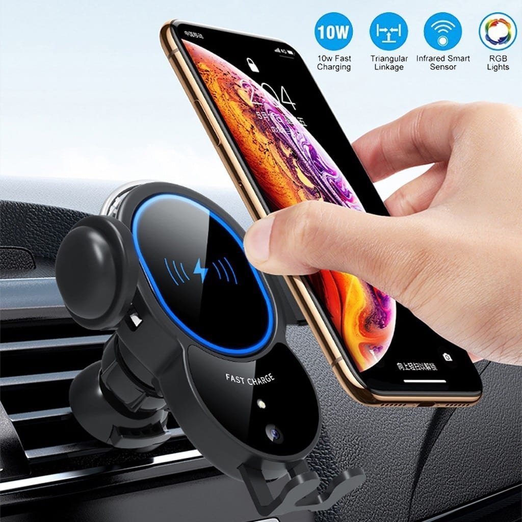 10W Wireless Automatic Clamping Mount Fast Charger For Your Car - The Chrome Cart