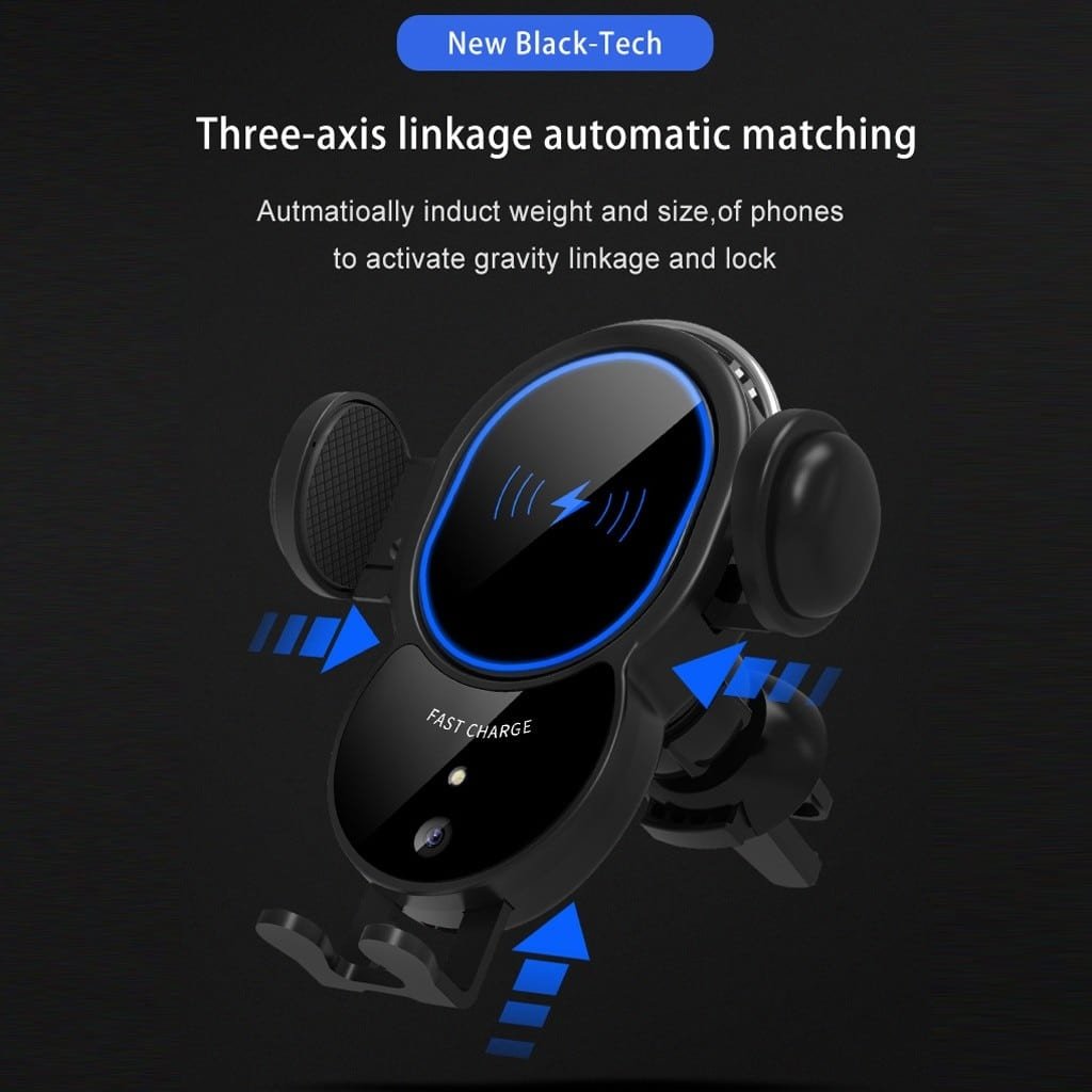 10W Wireless Automatic Clamping Mount Fast Charger For Your Car - The Chrome Cart