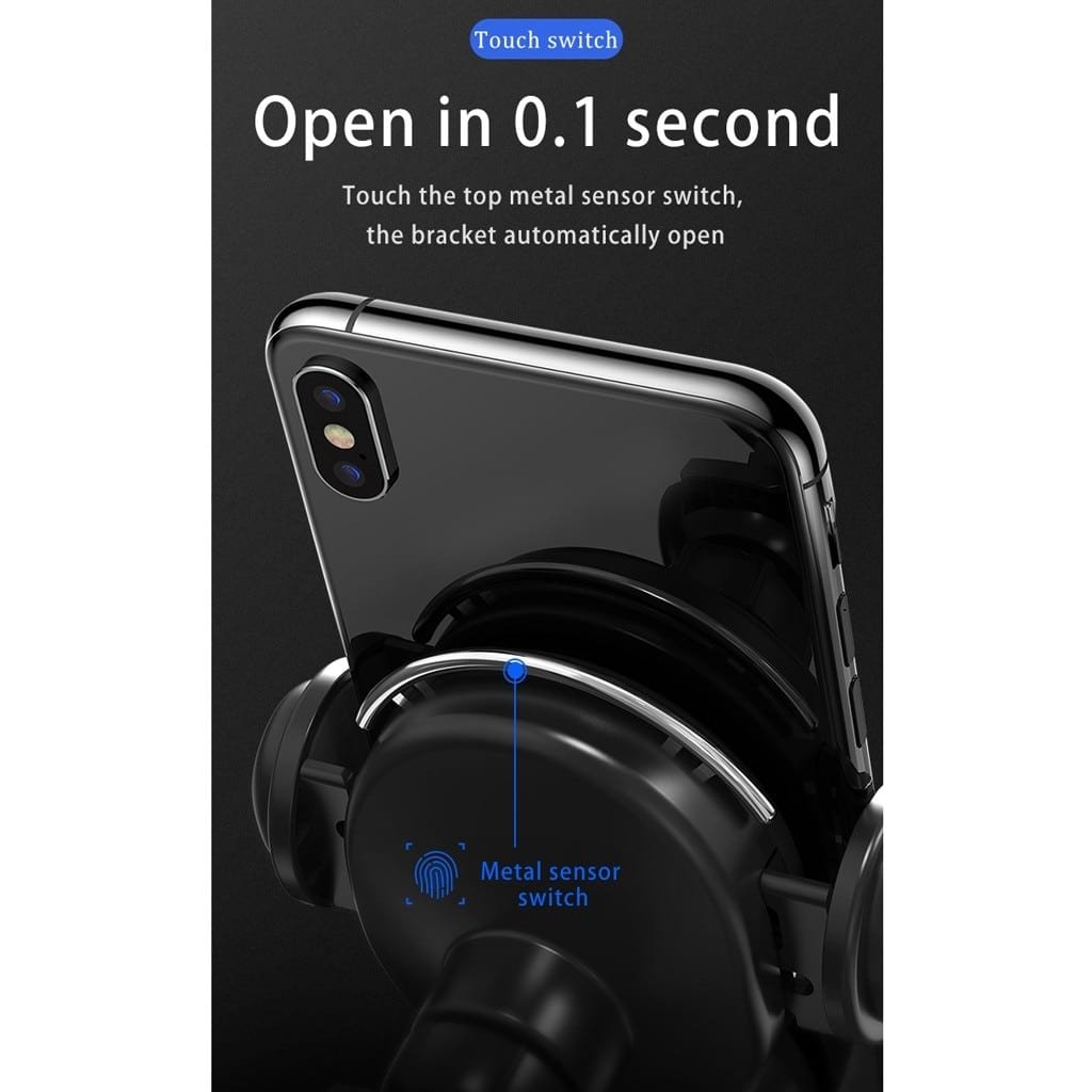 10W Wireless Automatic Clamping Mount Fast Charger For Your Car - The Chrome Cart
