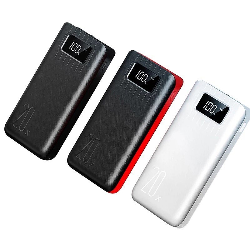 20000mAh External Battery Power Bank Dual USB With LED Flashlight - The Chrome Cart