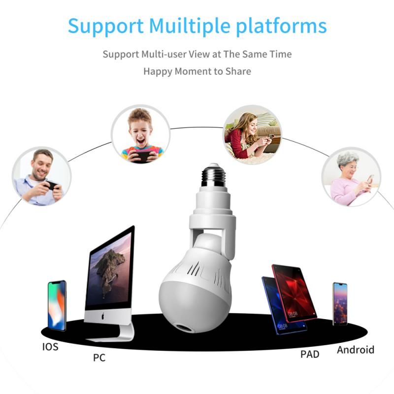 360° Panoramic Hidden Light Bulb Wifi Camera - The Chrome Cart