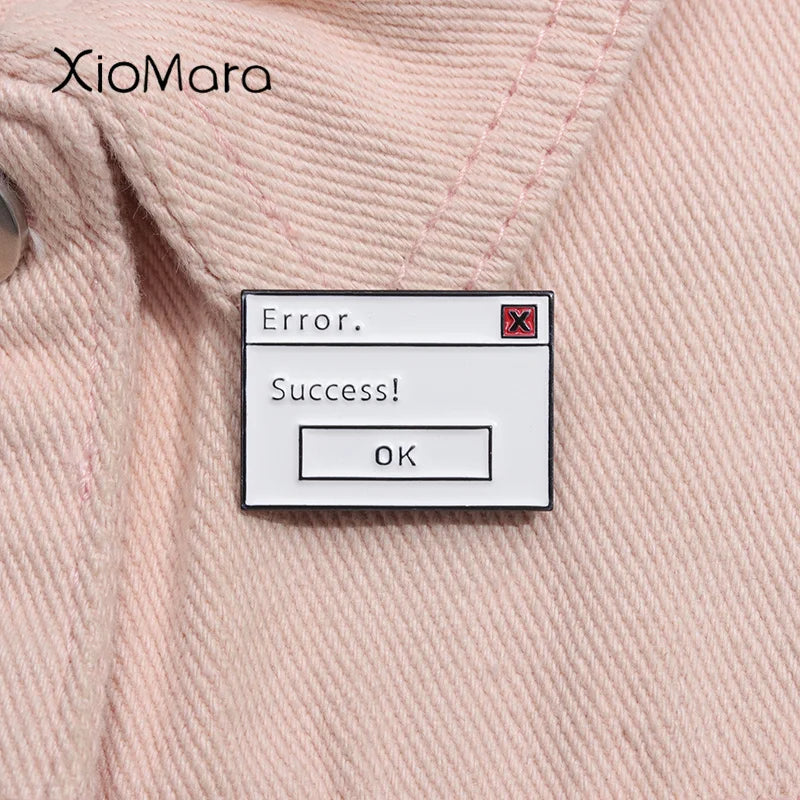 Error Success Enamel Pin Computer Popup Network Meme Brooch Lapel Badge Jewelry Gifts Wholesale