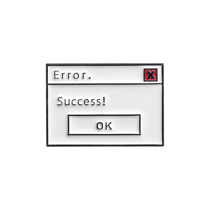 Error Success Enamel Pin Computer Popup Network Meme Brooch Lapel Badge Jewelry Gifts Wholesale