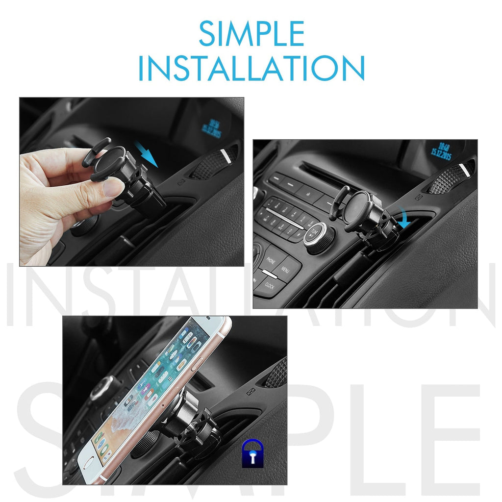Air Vent Mount Phone Holder with Adjustable Switch Lock for Popsocket - The Chrome Cart