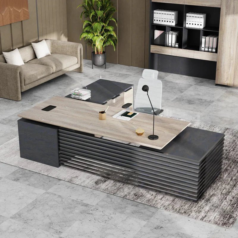 Anderson · L - Shaped Executive Standing Desk, Adjustable Height - The Chrome Cart