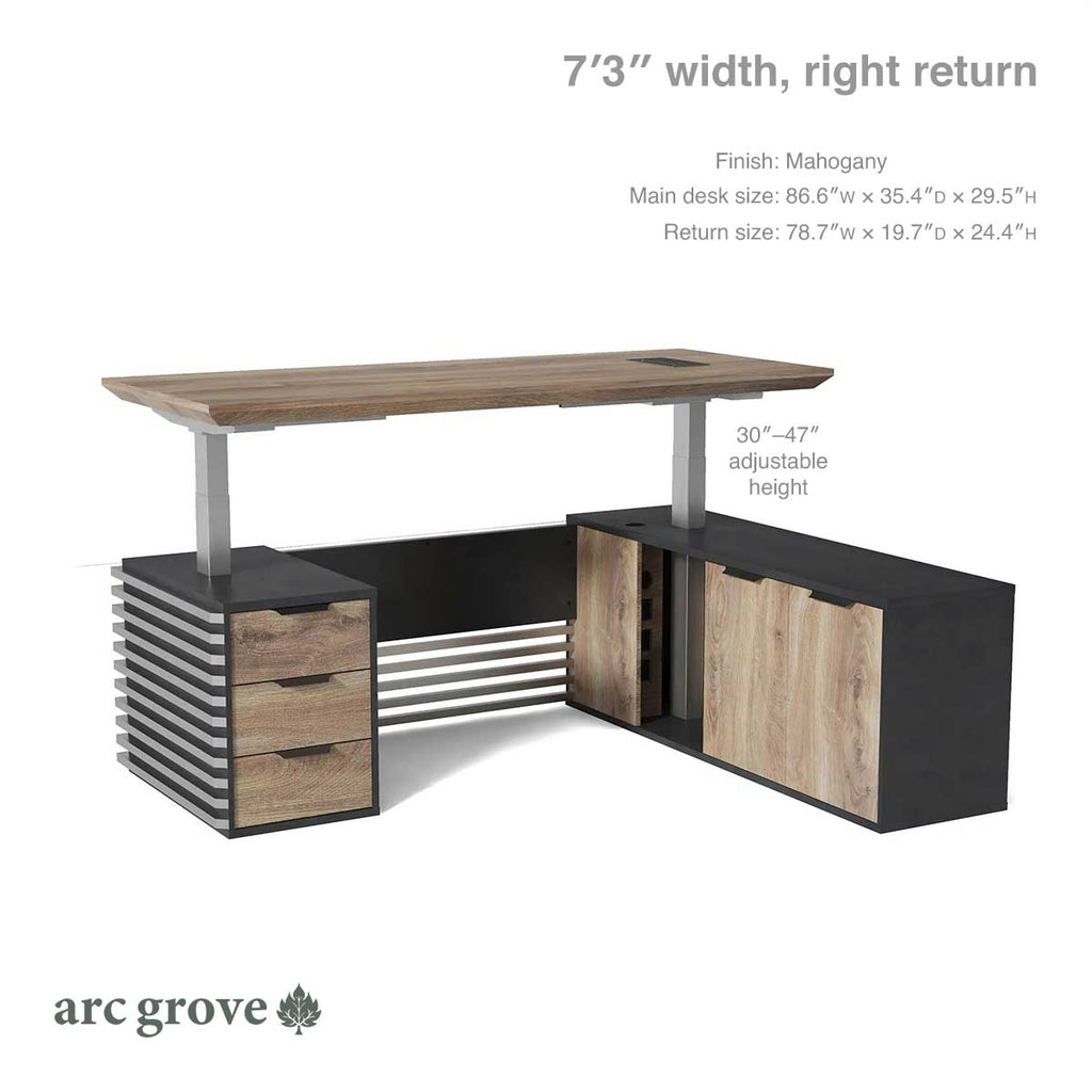 Anderson · L - Shaped Executive Standing Desk, Adjustable Height - The Chrome Cart