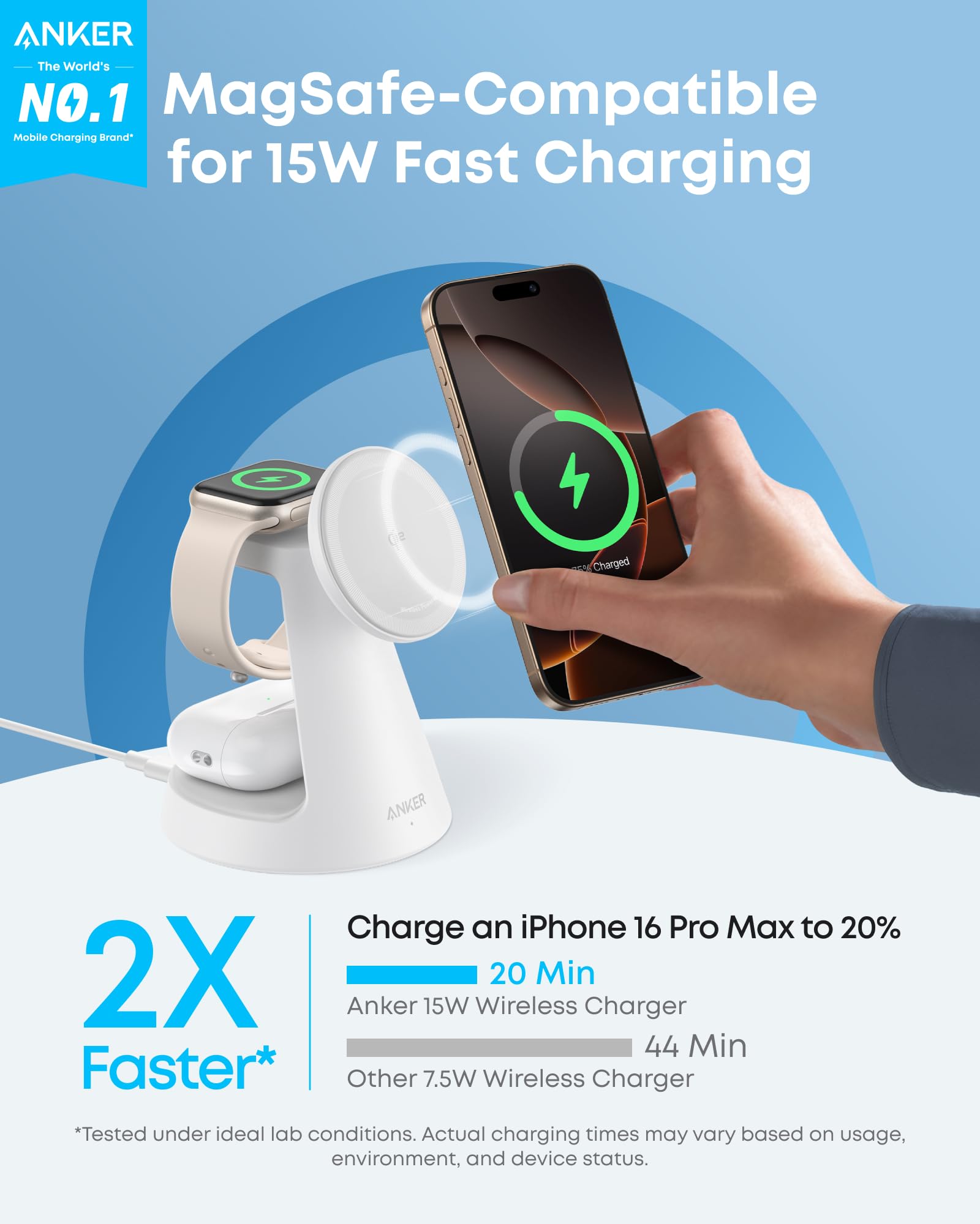Anker MagGo Wireless Charging Station (3 - in - 1, Dock Stand) - The Chrome Cart