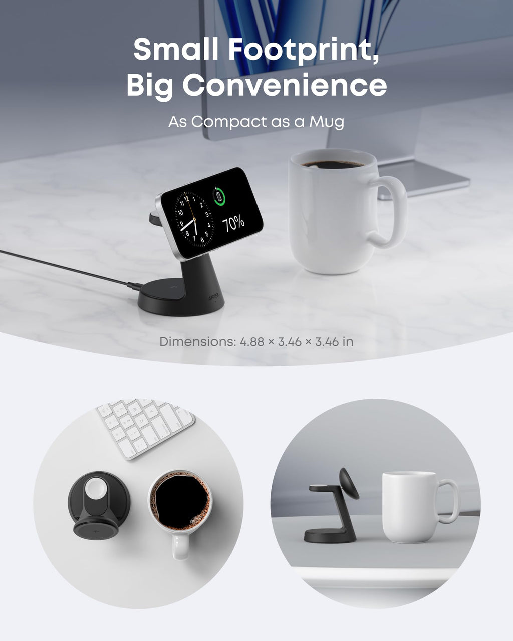 Anker MagGo Wireless Charging Station (3 - in - 1, Dock Stand) - The Chrome Cart