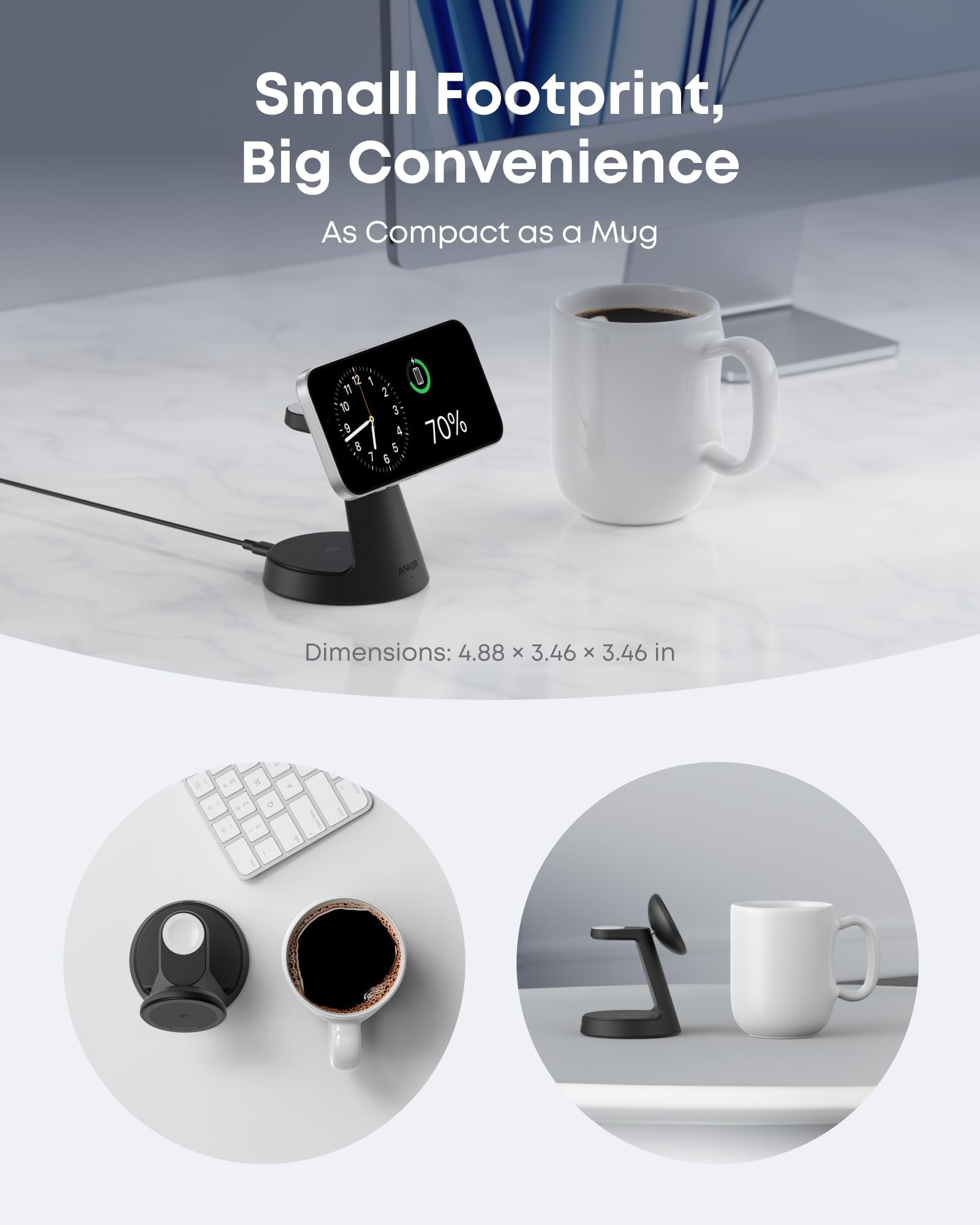 Anker MagGo Wireless Charging Station (3 - in - 1, Dock Stand) - The Chrome Cart