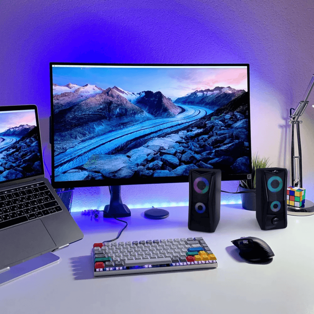 beFree Sound Dual Computer Gaming Speakers - The Chrome Cart