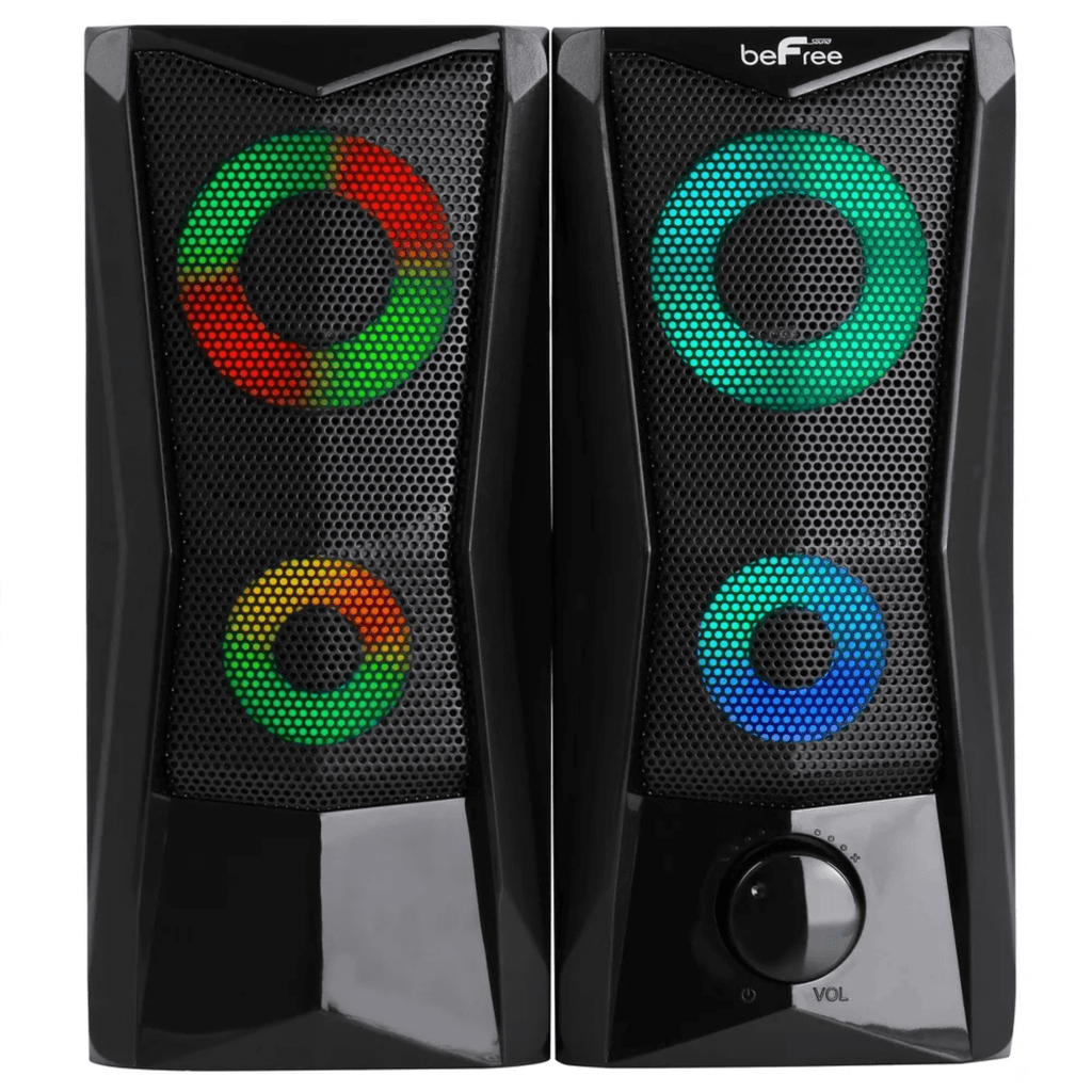 beFree Sound Dual Computer Gaming Speakers - The Chrome Cart