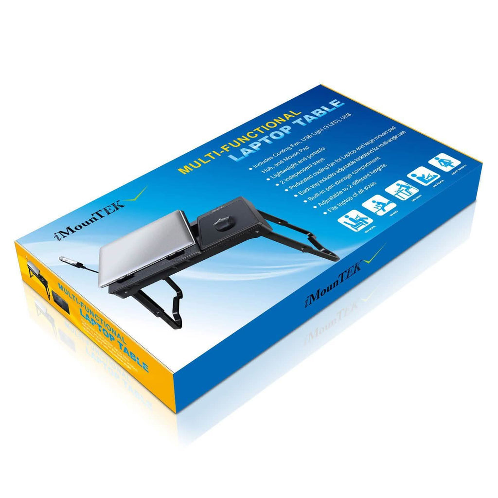 Foldable Laptop Table Bed Notebook Desk with Cooling Fan Mouse Board - The Chrome Cart