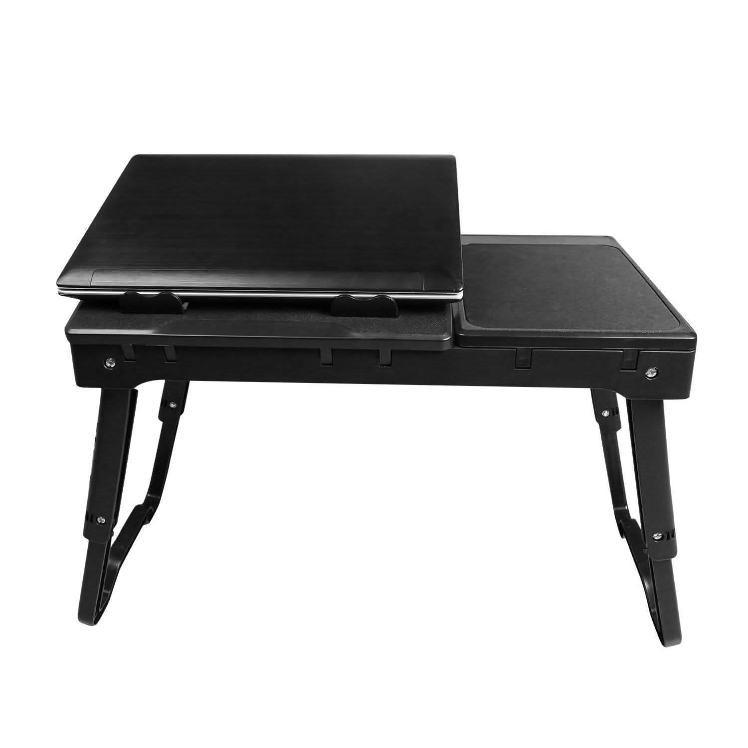 Foldable Laptop Table Bed Notebook Desk with Cooling Fan Mouse Board - The Chrome Cart