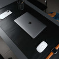 Jersey Black Leather Desk Pad for Office and Home - The Chrome Cart