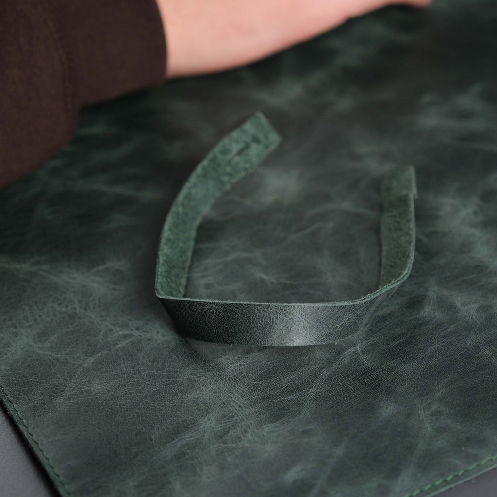 Jersey Dark Green Leather Desk Pad for Office and Home - The Chrome Cart
