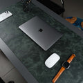 Jersey Dark Green Leather Desk Pad for Office and Home - The Chrome Cart