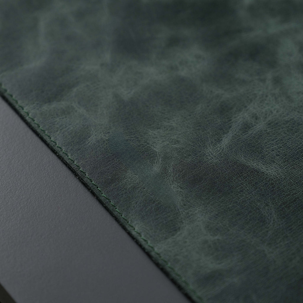 Jersey Dark Green Leather Desk Pad for Office and Home - The Chrome Cart
