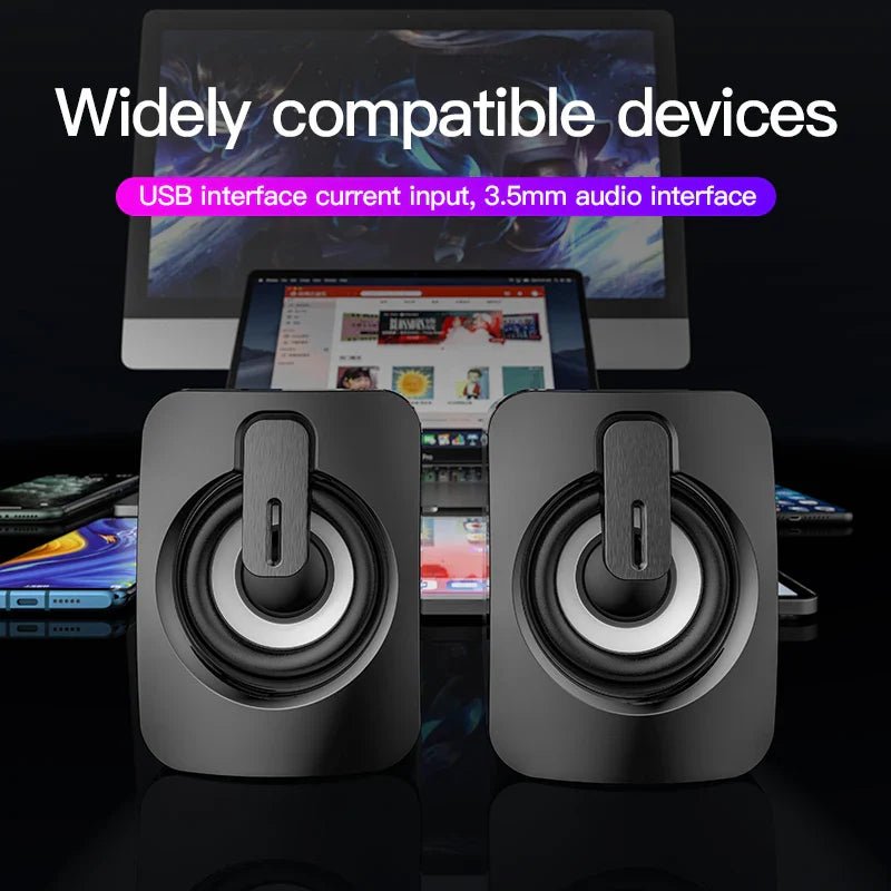 Mini Computer Speaker USB Wired Speakers 3D Stereo Sound Surround Loudspeaker For PC Laptop Notebook Not bluetooth Loudspeakers - The Chrome Cart