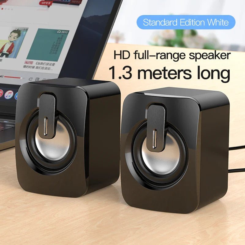 Mini Computer Speaker USB Wired Speakers 3D Stereo Sound Surround Loudspeaker For PC Laptop Notebook Not bluetooth Loudspeakers - The Chrome Cart