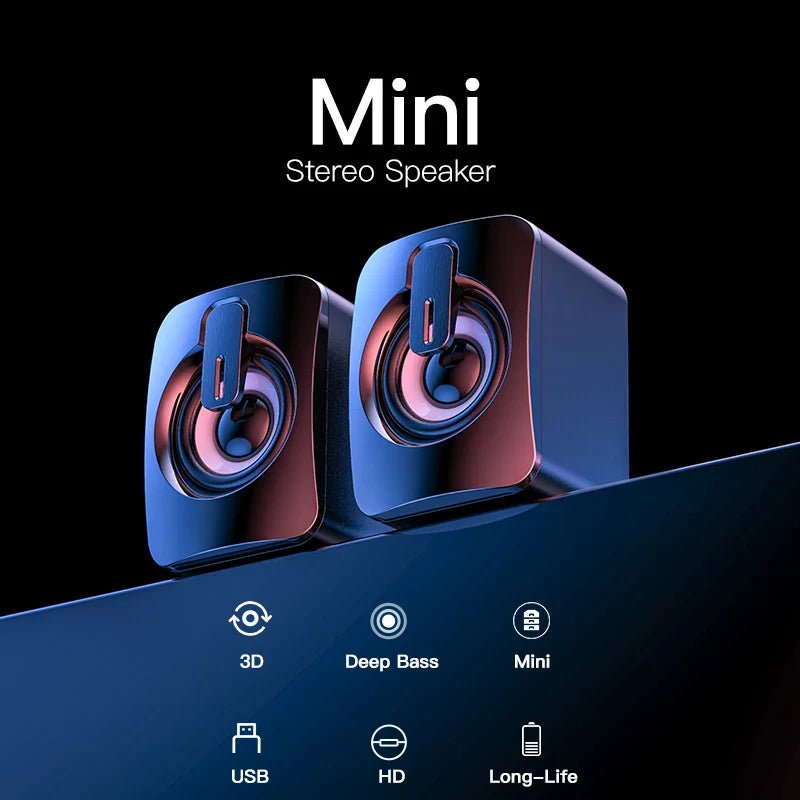 Mini Computer Speaker USB Wired Speakers 3D Stereo Sound Surround Loudspeaker For PC Laptop Notebook Not bluetooth Loudspeakers - The Chrome Cart