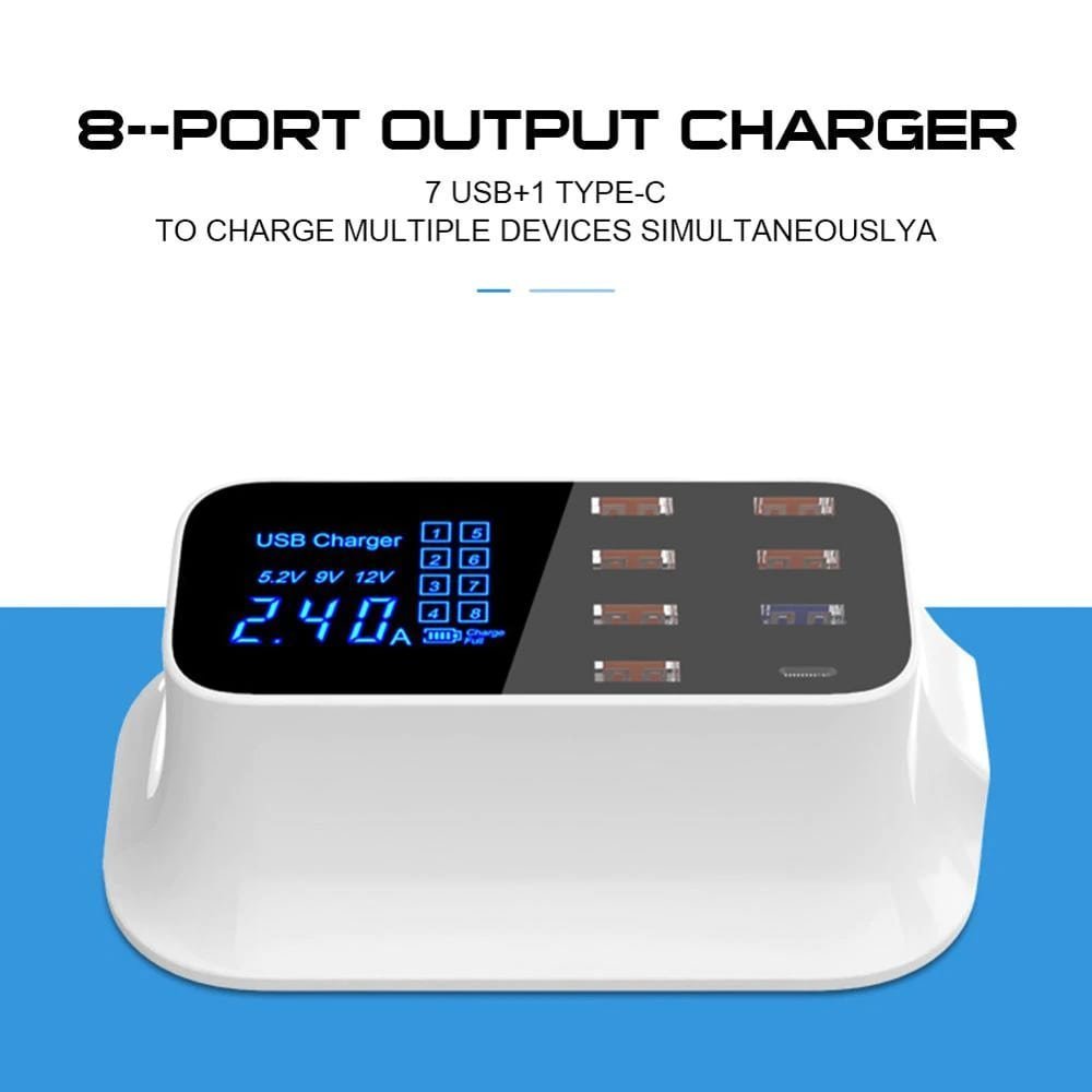 Multi - Port USB Charger Station Type C - The Chrome Cart