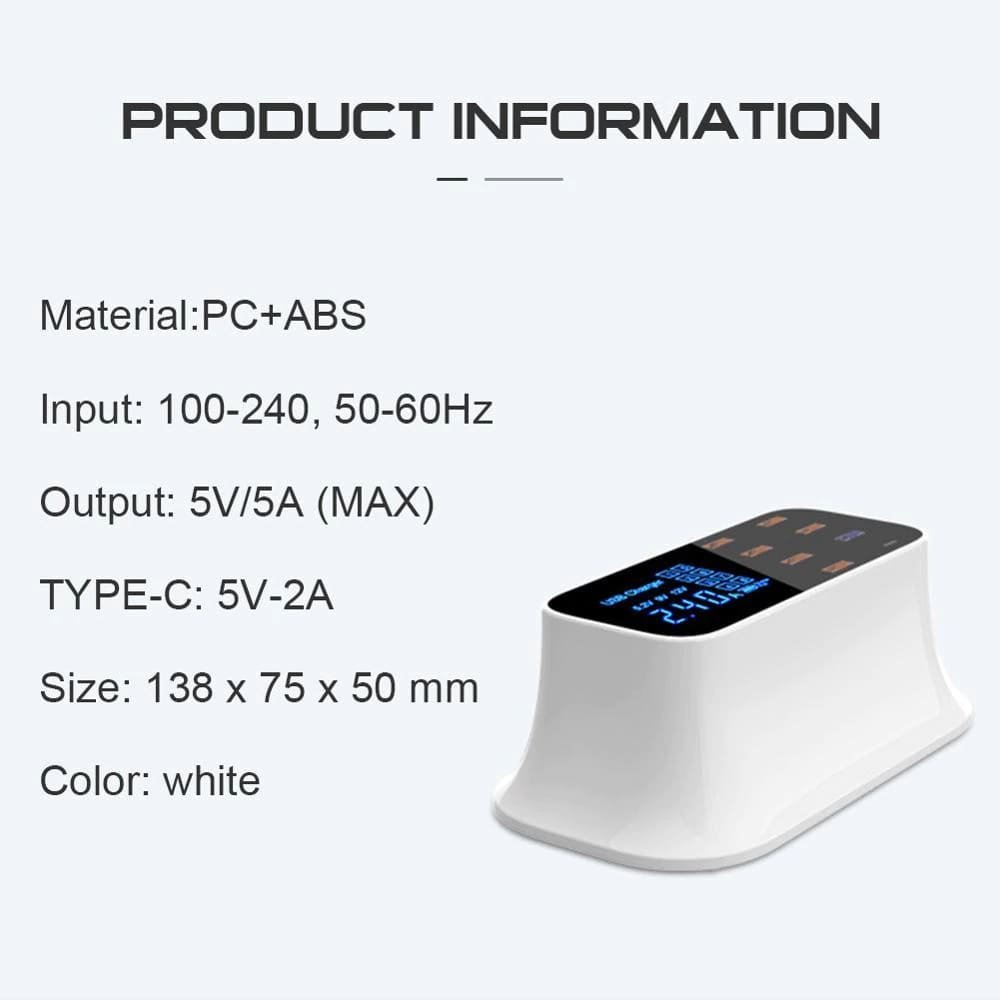 Multi - Port USB Charger Station Type C - The Chrome Cart