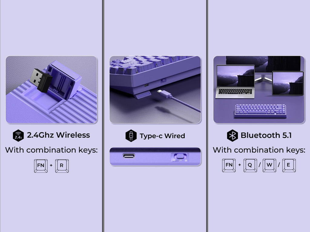 XVX M67 JadeStone VIA Tri - Mode Mechanical Keyboard with IMD - Tech Keycaps (Stellar White) - The Chrome Cart