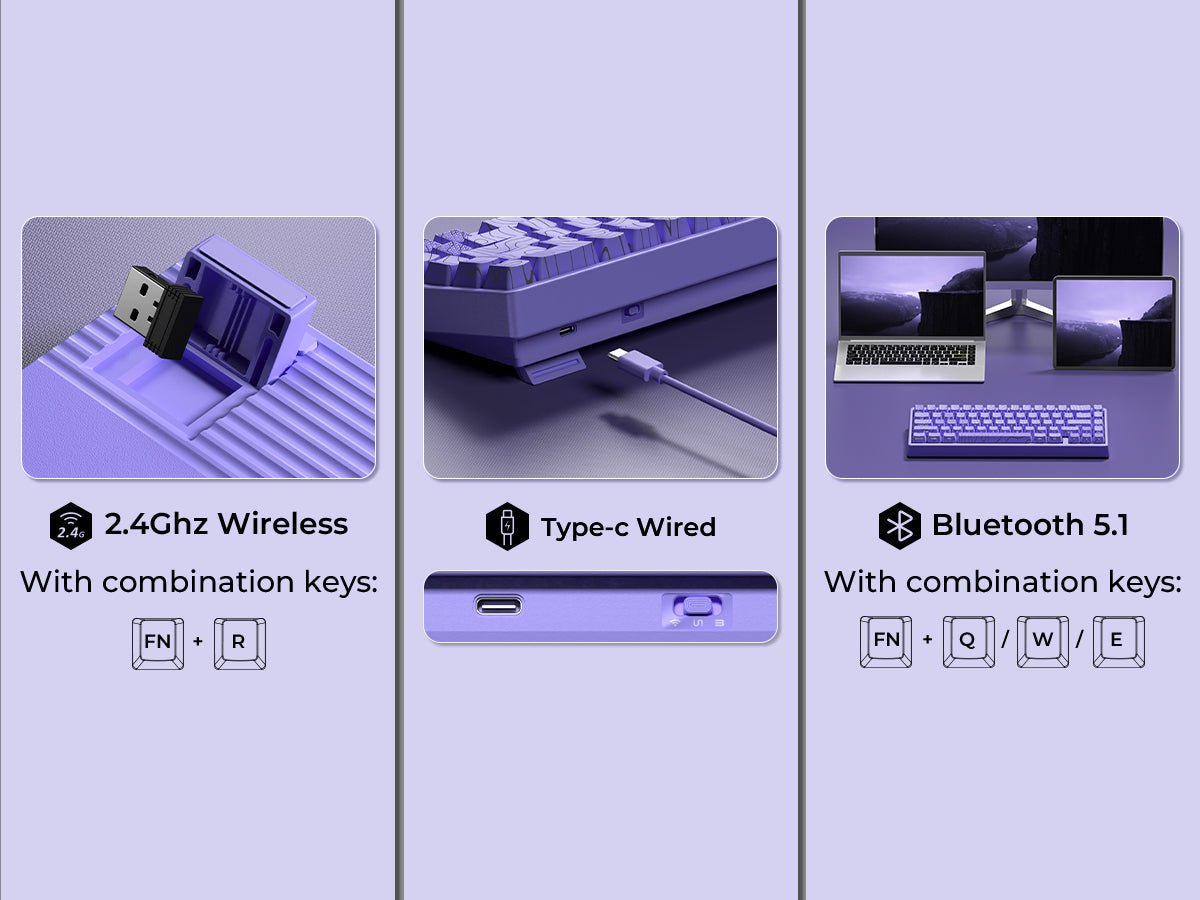 XVX M67 JadeStone VIA Tri - Mode Mechanical Keyboard with IMD - Tech Keycaps (Stellar White) - The Chrome Cart