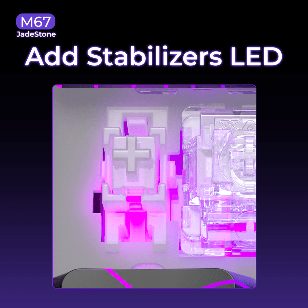XVX M67 JadeStone VIA Tri - Mode Mechanical Keyboard with IMD - Tech Keycaps (Stellar White) - The Chrome Cart