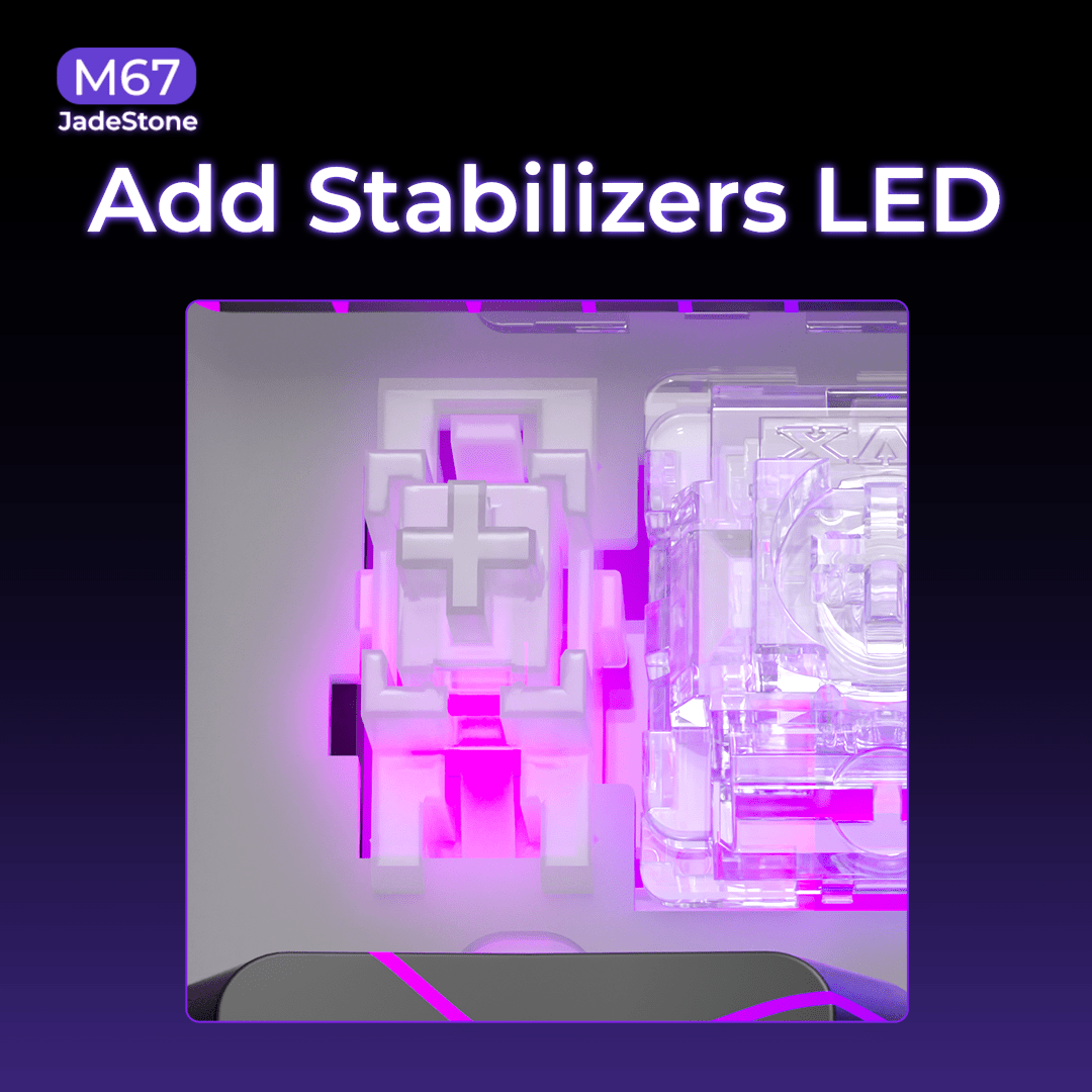 XVX M67 JadeStone VIA Tri - Mode Mechanical Keyboard with IMD - Tech Keycaps (Stellar White) - The Chrome Cart