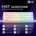 XVX M67 JadeStone VIA Tri - Mode Mechanical Keyboard with IMD - Tech Keycaps (Stellar White) - The Chrome Cart