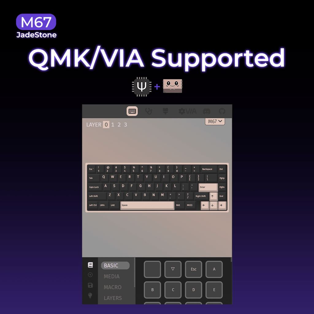 XVX M67 JadeStone VIA Tri - Mode Mechanical Keyboard with IMD - Tech Keycaps (Stellar White) - The Chrome Cart
