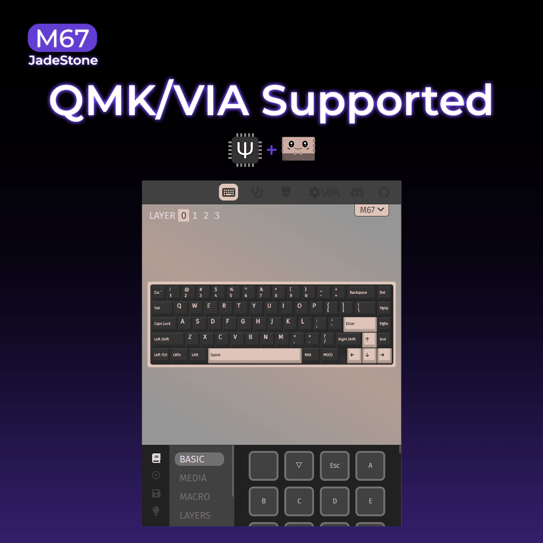 XVX M67 JadeStone VIA Tri - Mode Mechanical Keyboard with IMD - Tech Keycaps (Stellar White) - The Chrome Cart